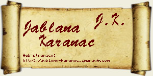 Jablana Karanac vizit kartica